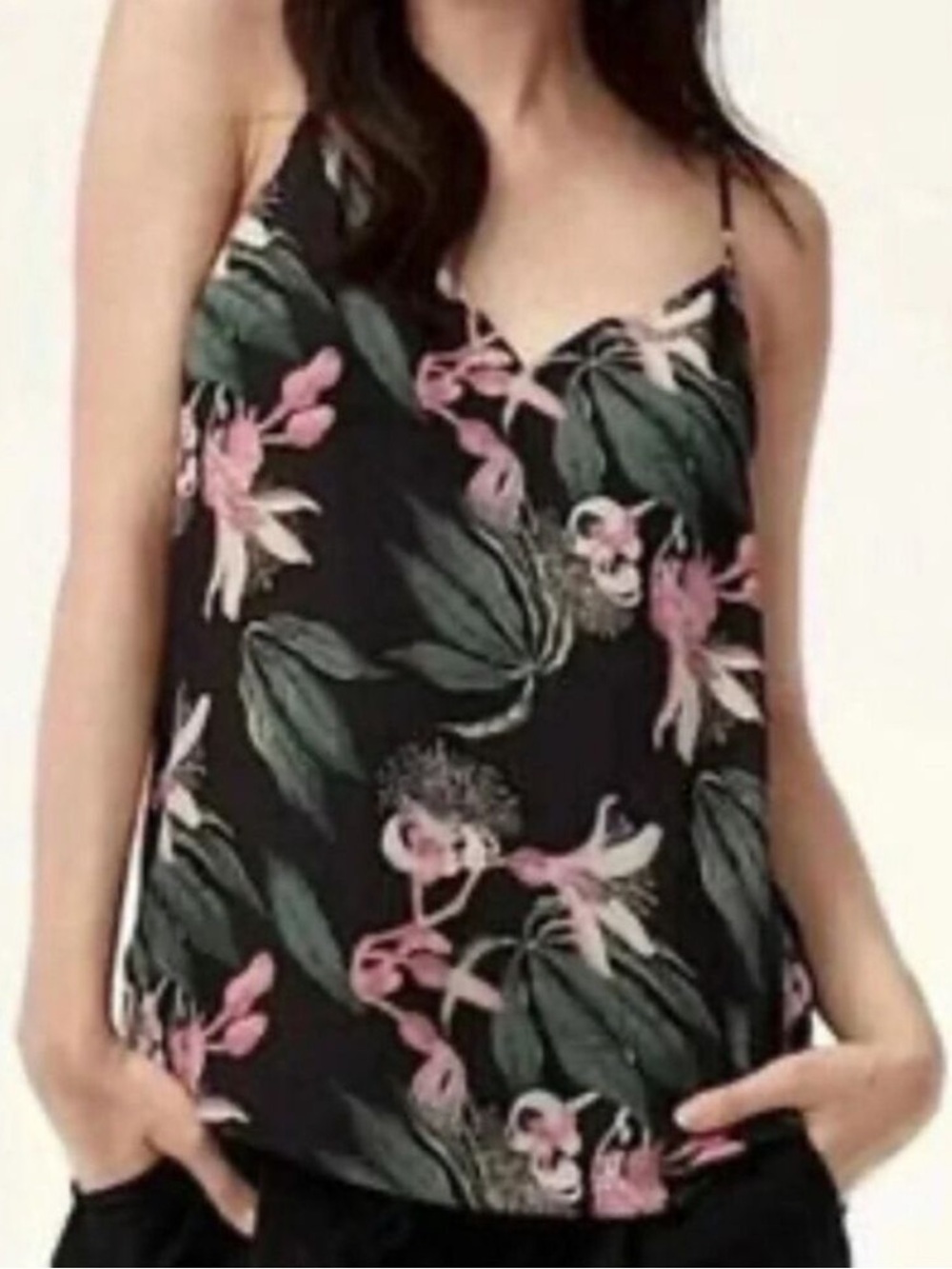 Aritzia Babaton Green Sleeveless Camisole Blouse Top Small